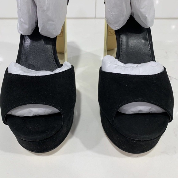 Michael Michael Kors | Strappy Platform Heels Shoes Black Open Toe - Picture 3 of 8